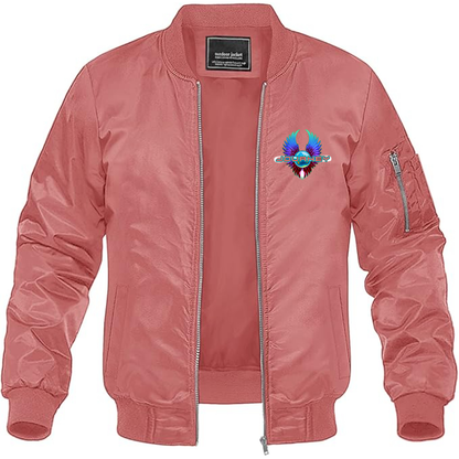 Men's Journey Logo Lightweight Bomber Jacket Windbreaker Softshell Varsity Jacket Coat