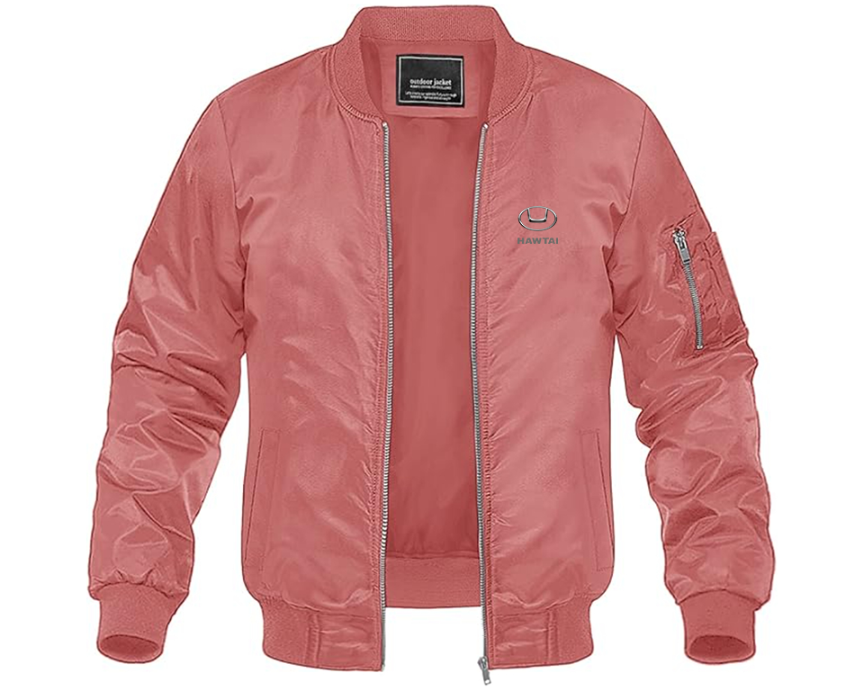 Men's Hawta Logo Lightweight Bomber Jacket Windbreaker Softshell Varsity Jacket Coat
