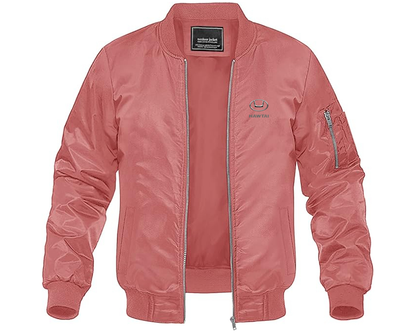 Men's Hawta Logo Lightweight Bomber Jacket Windbreaker Softshell Varsity Jacket Coat