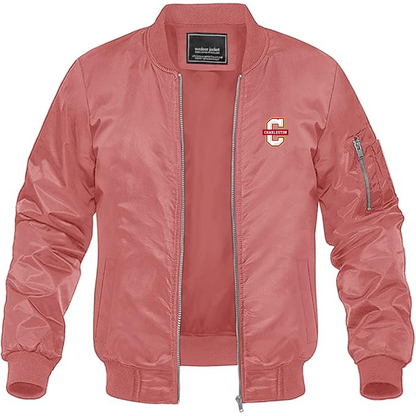 Men's Charleston Cougars Lightweight Bomber Jacket Windbreaker Softshell Varsity Jacket Coat