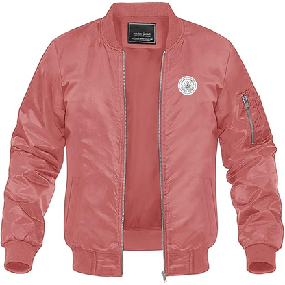 Men's Happy Mammoth Logo Lightweight Bomber Jacket Windbreaker Softshell Varsity Jacket Coat