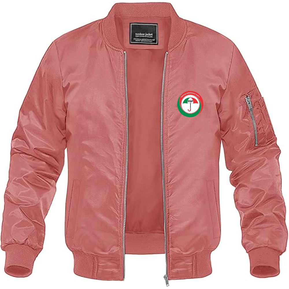 Men's   PDP  Logo  Lightweight Bomber Jacket Windbreaker Softshell Varsity Jacket Coat