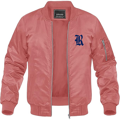 Men's Rice Owls Logo Lightweight Bomber Jacket Windbreaker Softshell Varsity Jacket Coat
