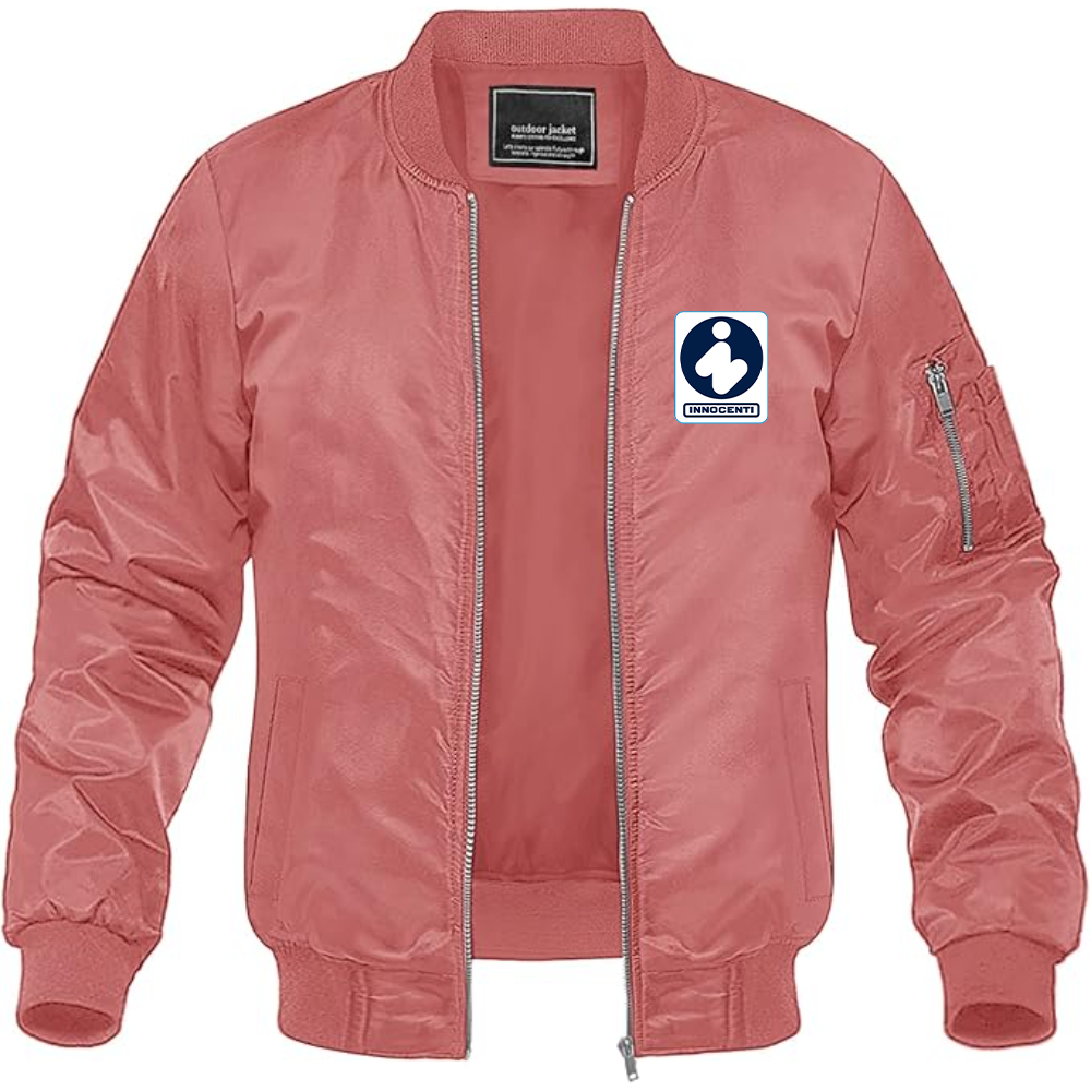Men's Innocenti Logo Lightweight Bomber Jacket Windbreaker Softshell Varsity Jacket Coat
