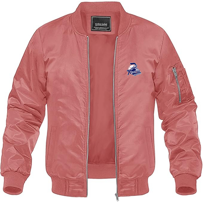 Men's Aguascalientes Rieleros Logo Lightweight Bomber Jacket Windbreaker Softshell Varsity Jacket Coat