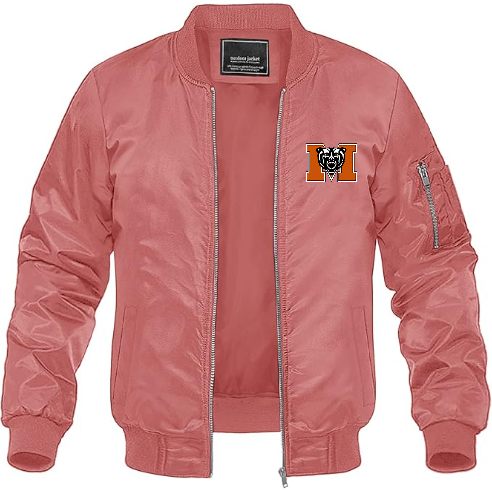 Men's Mercer Bears Logo Lightweight Bomber Jacket Windbreaker Softshell Varsity Jacket Coat