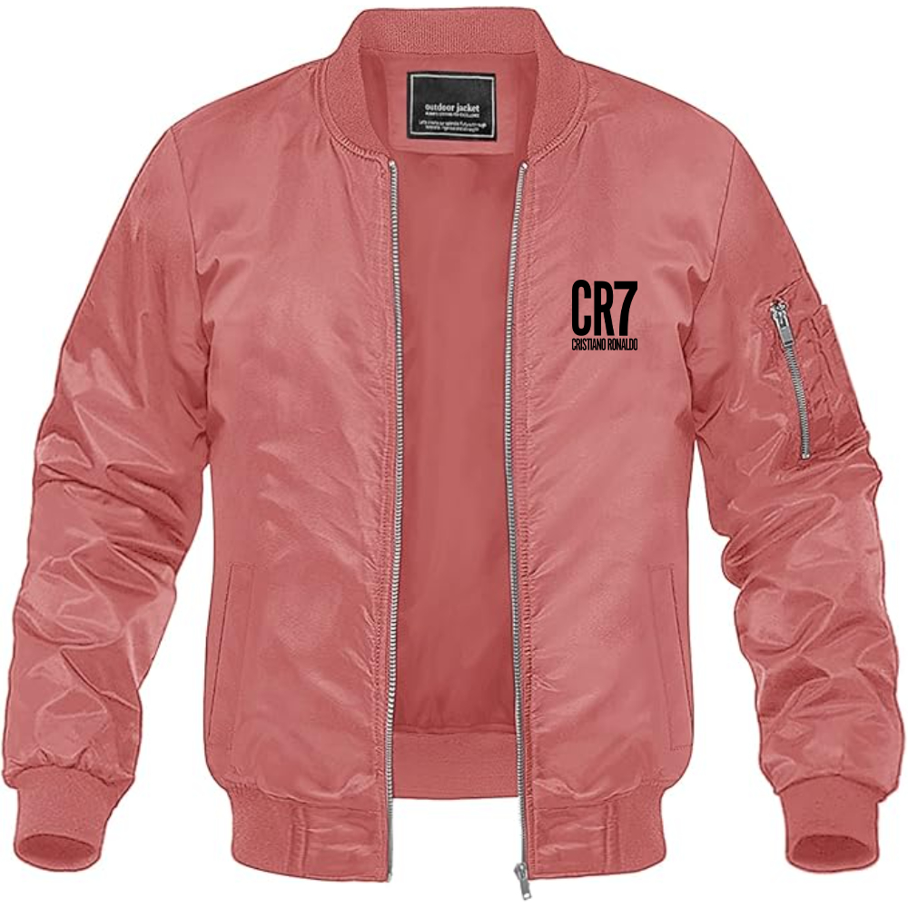 Men's CR7 Logo Lightweight Bomber Jacket Windbreaker Softshell Varsity Jacket Coat