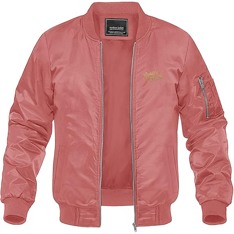 Men's Golden Earring Logo Lightweight Bomber Jacket Windbreaker Softshell Varsity Jacket Coat