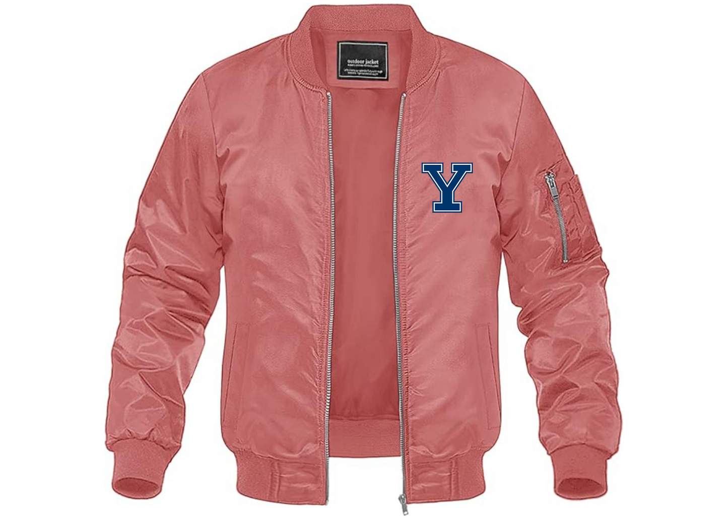 Men's Yale Bulldogs Lightweight Bomber Jacket Windbreaker Softshell Varsity Jacket Coat