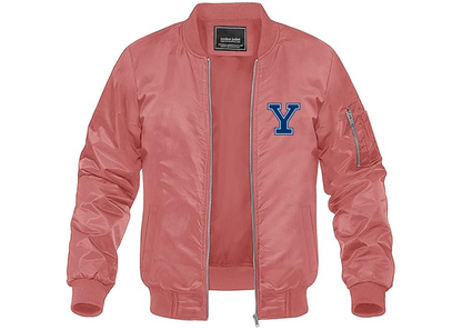 Men's Yale Bulldogs Lightweight Bomber Jacket Windbreaker Softshell Varsity Jacket Coat
