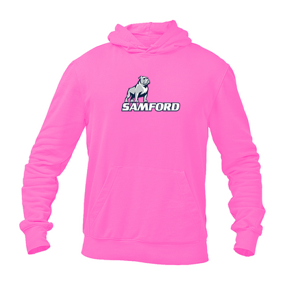 Men's Samford Bulldogs Logo Gildan  Heavy Blend Hooded Sweatshirt