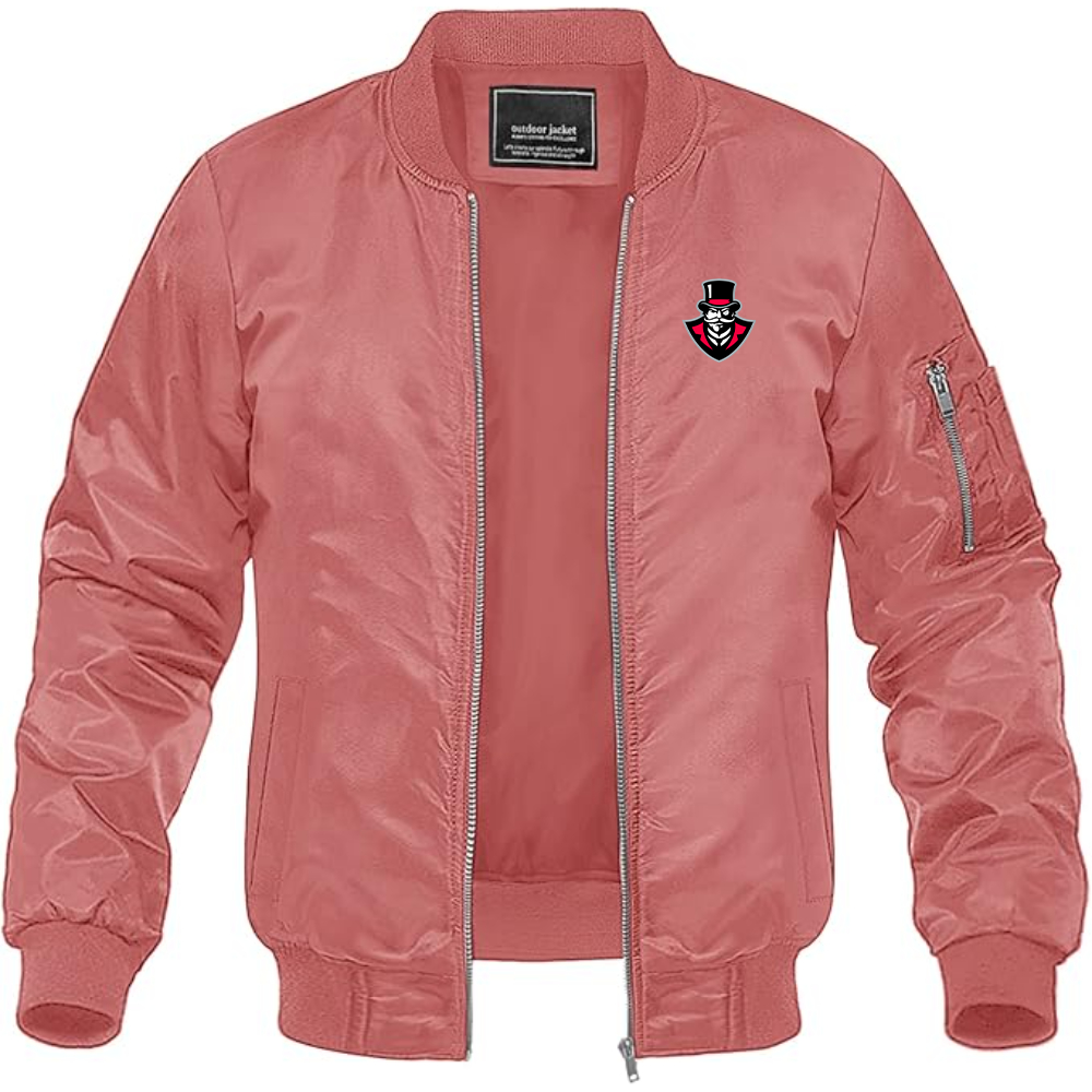 Men's  Austin Peay Governors  Lightweight Bomber Jacket Windbreaker Softshell Varsity Jacket Coat