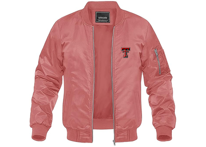 Men's Texas Tech Red Raiders Lightweight Bomber Jacket Windbreaker Softshell Varsity Jacket Coat