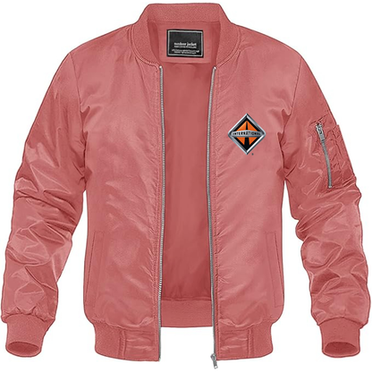 Men's International Trucks Logo Lightweight Bomber Jacket Windbreaker Softshell Varsity Jacket Coat
