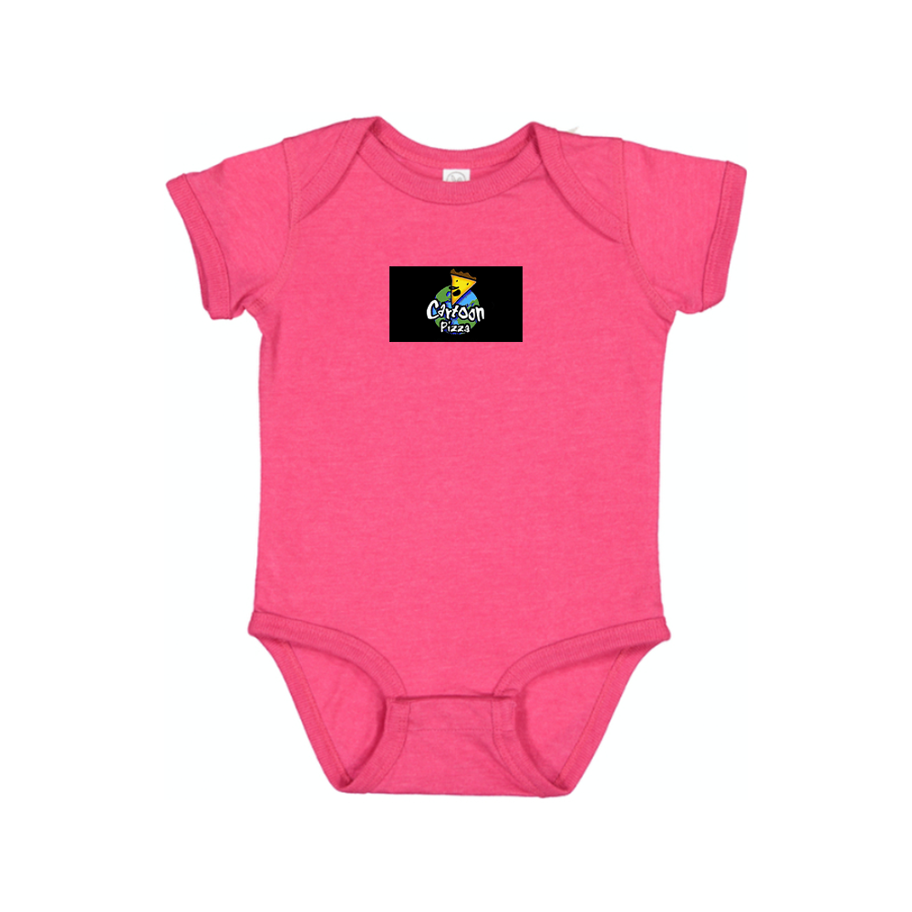 Cartoon Pizza Logo Baby Romper Onesie