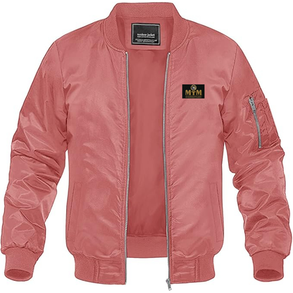 Men's  MTM Logo Lightweight Bomber Jacket Windbreaker Softshell Varsity Jacket Coat