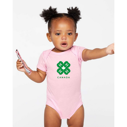 4H Canada Logo  Rabbit Skins Infant Baby Rib Bodysuit