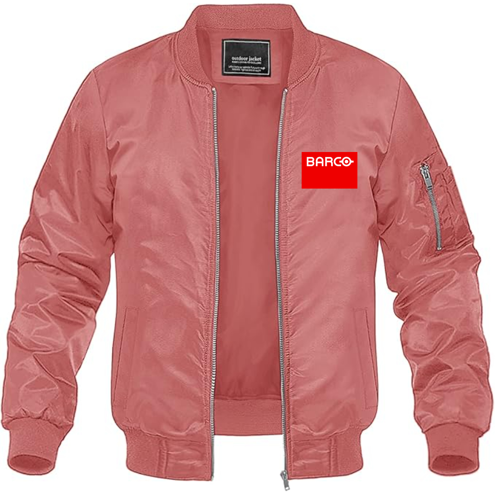 Men's Barco Logo Lightweight Bomber Jacket Windbreaker Softshell Varsity Jacket Coat (Copy)