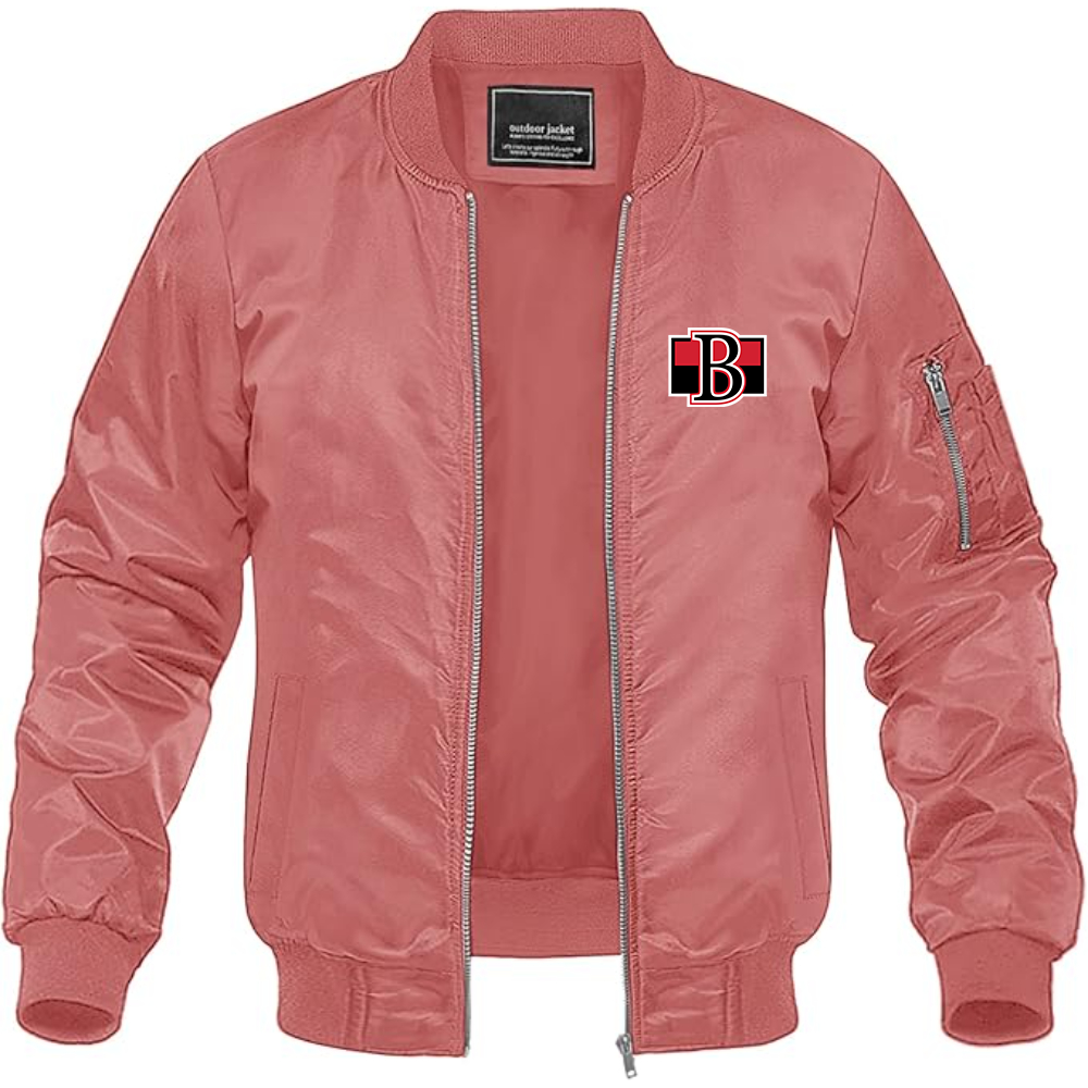 Men's Belleville Senators Logo Lightweight Bomber Jacket Windbreaker Softshell Varsity Jacket Coat