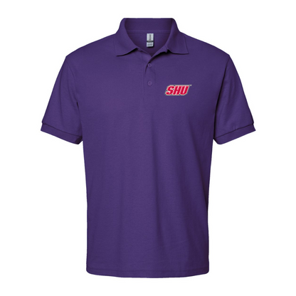 Men's Sacred Heart Pioneers Logo Gildan Dry Blend Jersey Polo
