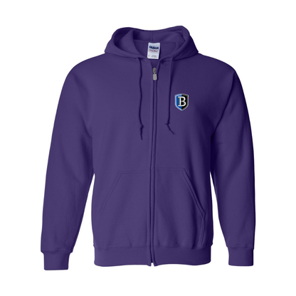 Men's   Bentley Falcons Gildan  Heavy Blend Full Zip Hooded Sweatshirt