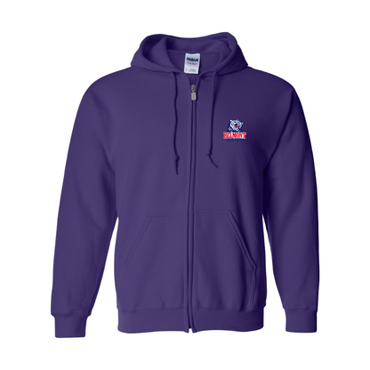Men's  Belmont Bruins   Gildan  Heavy Blend Full Zip Hooded Sweatshirt