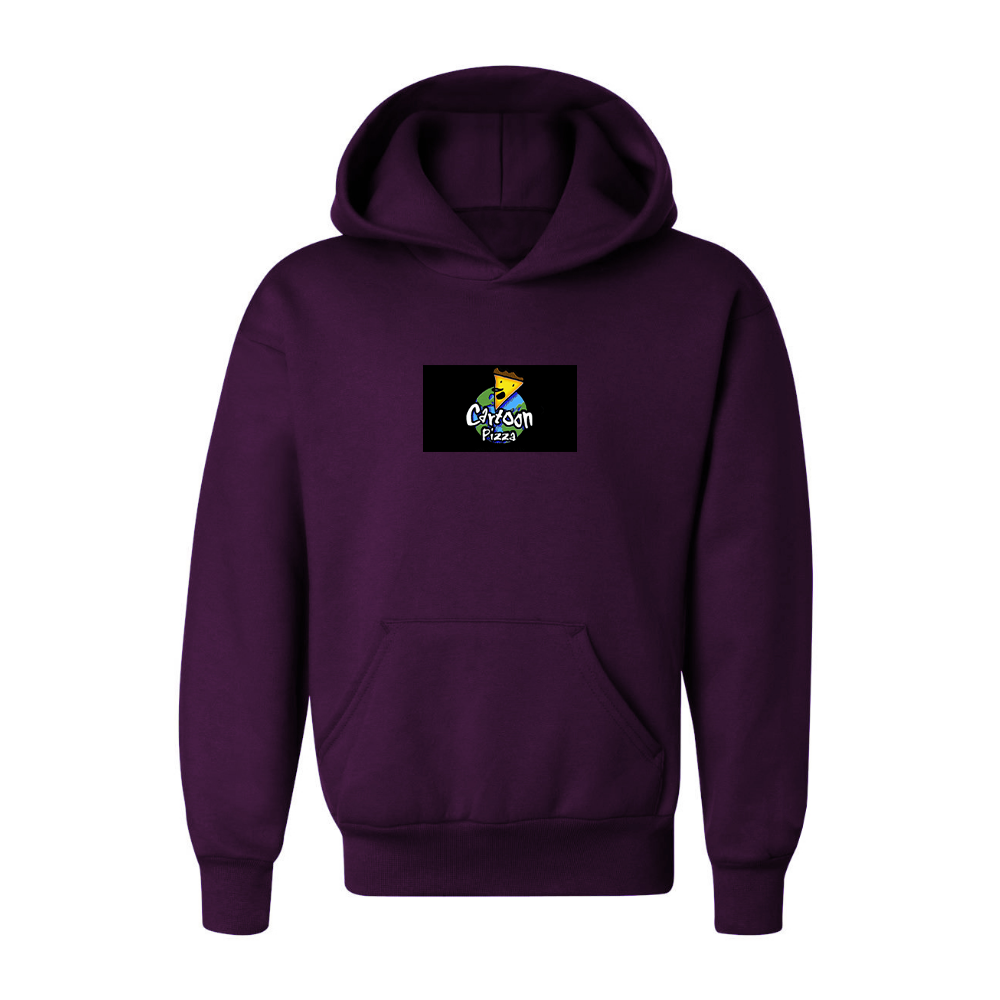 Youth Cartoon Pizza Logo Pullover Hoodie