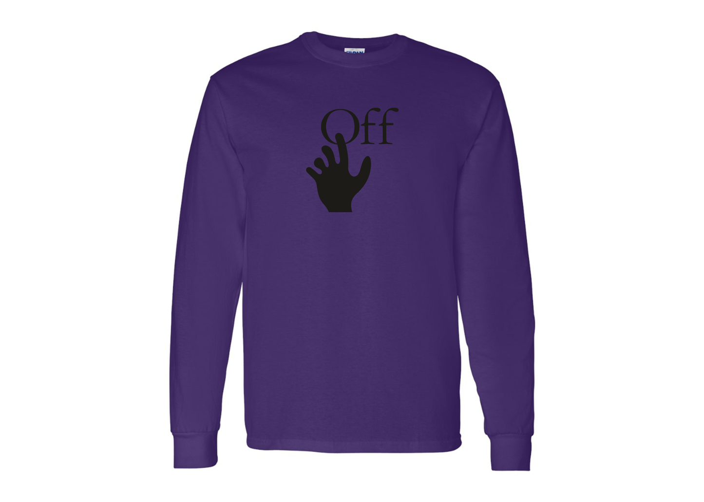 Men's Off-White Hand Gildan Heavy Cotton Long Sleeve T-Shirt