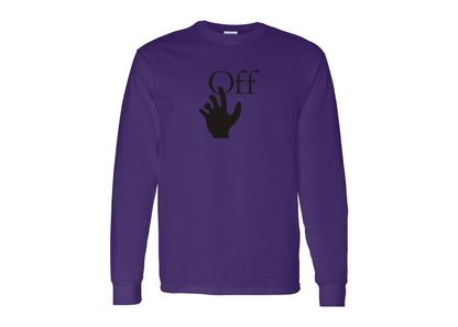Men's Off-White Hand Gildan Heavy Cotton Long Sleeve T-Shirt