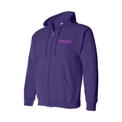 Men's Peach Aviation Logo Zipper Hoodie