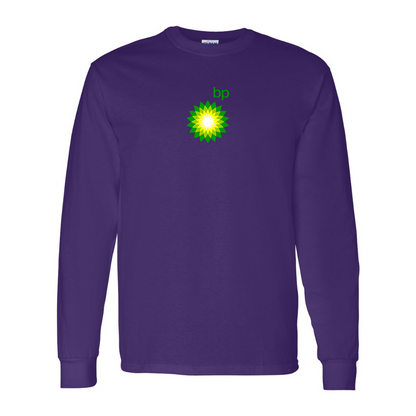 Men's BP Oil Logo Gildan Heavy Cotton Long Sleeve T-Shirt