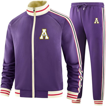 Men's   Appalachian State Mountaineers Two Piece Designer Tracksuit with Bold Striped Accents and Zippered Front Elevated Athletic Wear