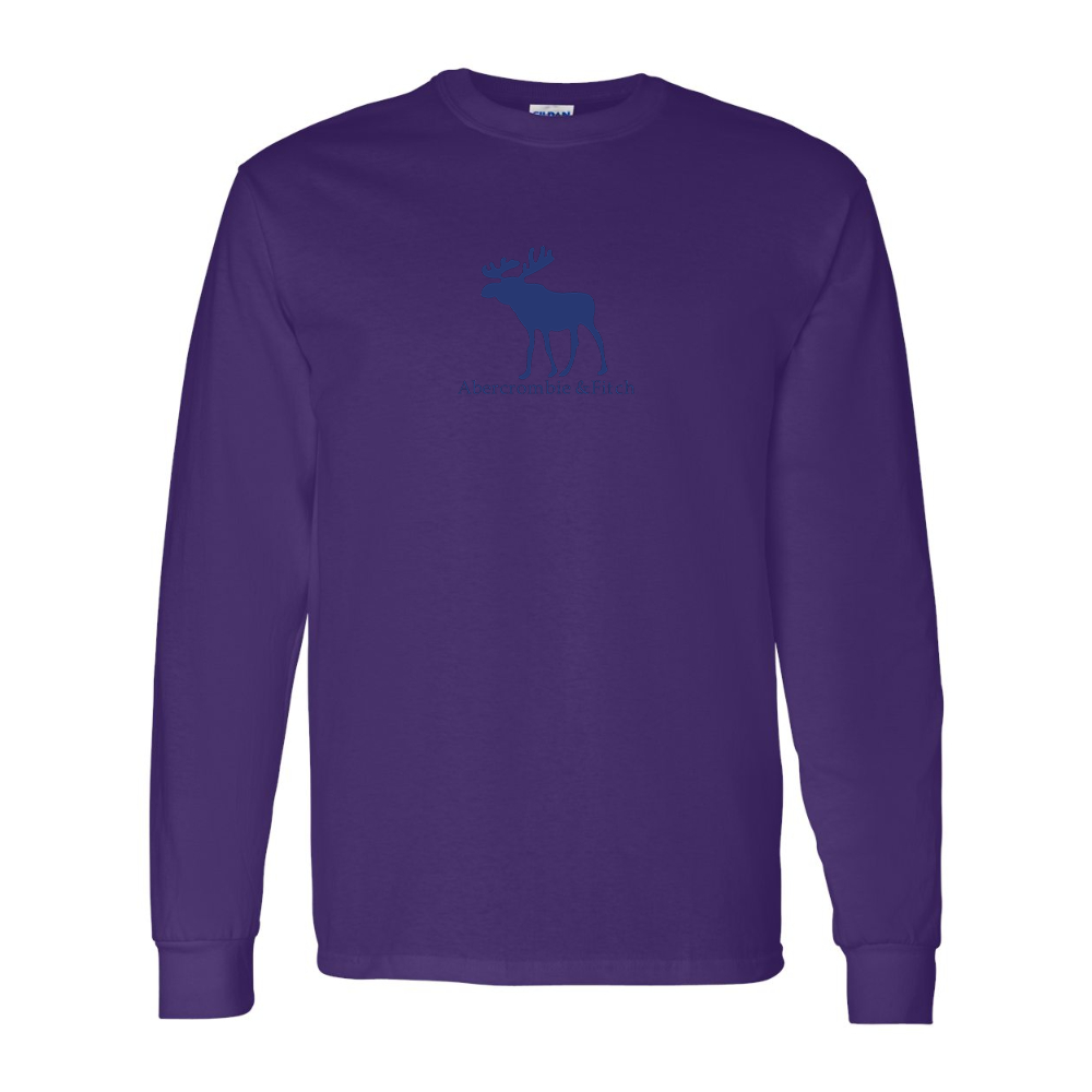 Men's Abercrombie & Fitch Moose Logo Gildan Heavy Cotton Long Sleeve T-Shirt