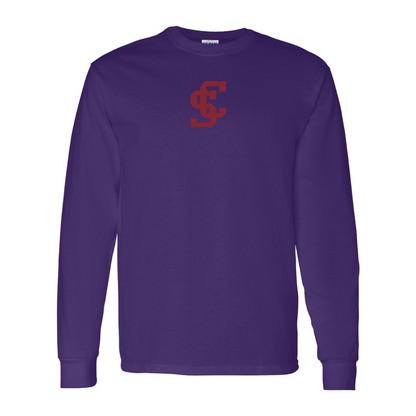 Men's Santa Clara Broncos Logo Gildan Heavy Cotton Long Sleeve T-Shirt