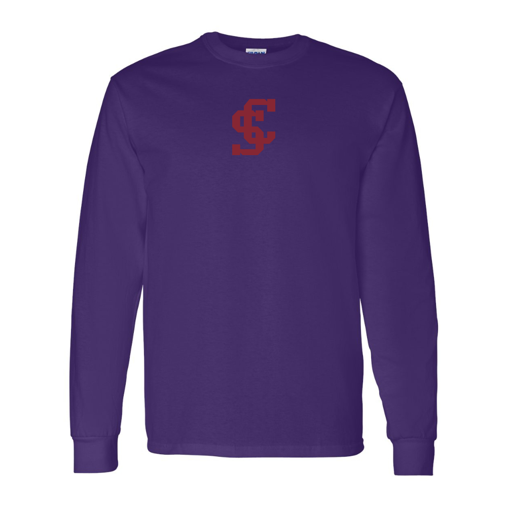 Men's Santa Clara Broncos Logo  Gildan Heavy Cotton Long Sleeve T-Shirt