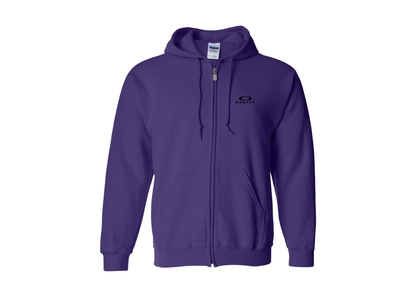 Men's Oakley Logo Gildan  Heavy Blend Full Zip Hooded Sweatshirt