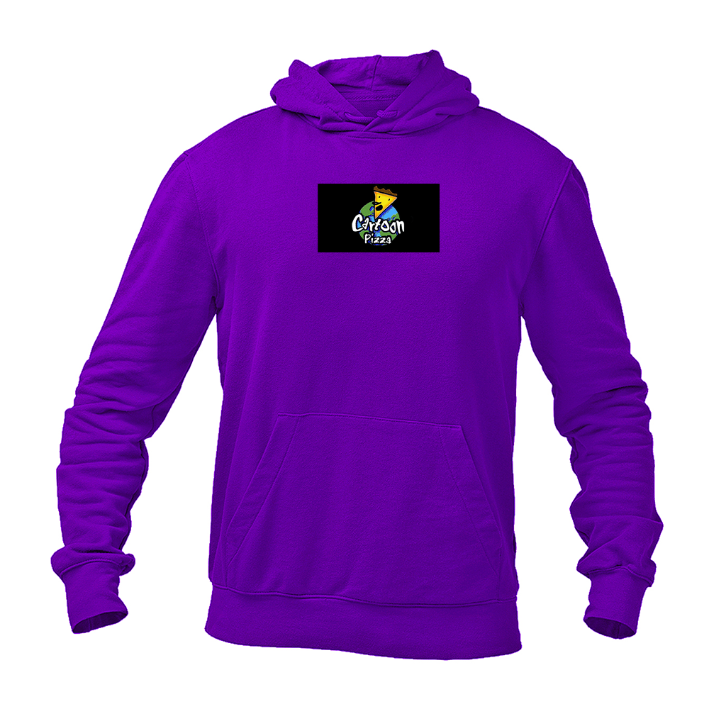 Men's Cartoon Pizza Logo Pullover Hoodie