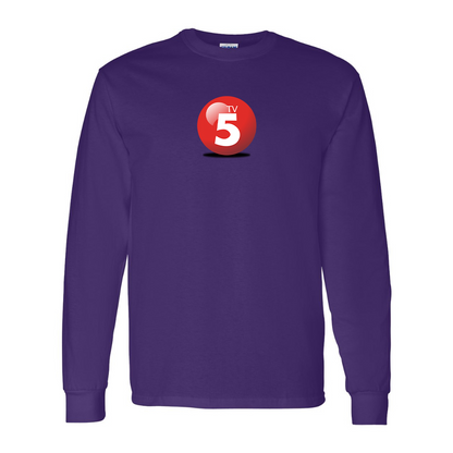 Men's ABC TV5 Logo Gildan Heavy Cotton Long Sleeve T-Shirt
