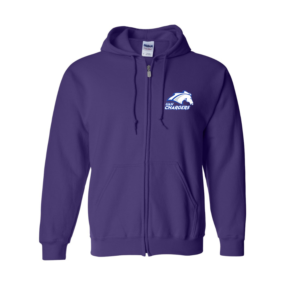 Men's Alabama Huntsville Chargers  Gildan  Heavy Blend Full Zip Hooded Sweatshirt
