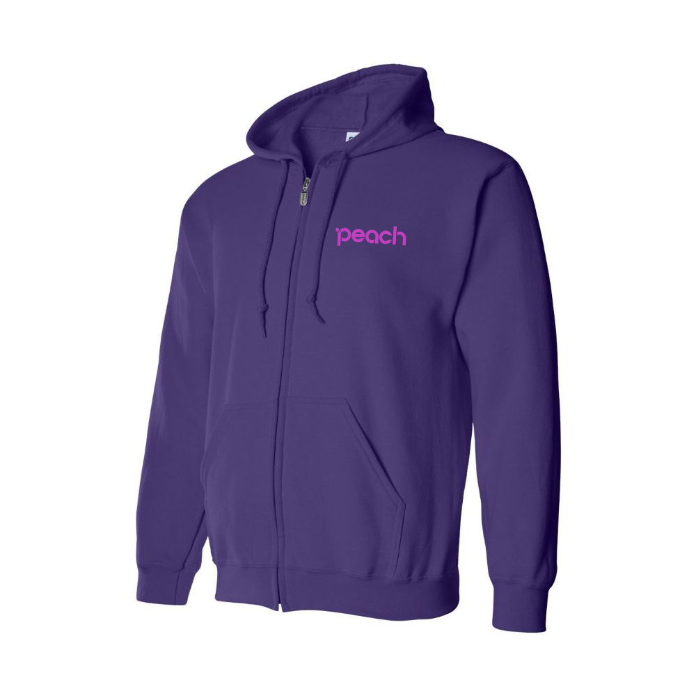 Men's Peach Aviation Logo Zipper Hoodie