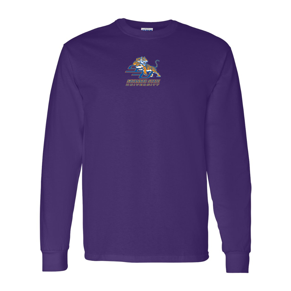 Men's Savannah State Tigers Logo Gildan Heavy Cotton Long Sleeve T-Shirt