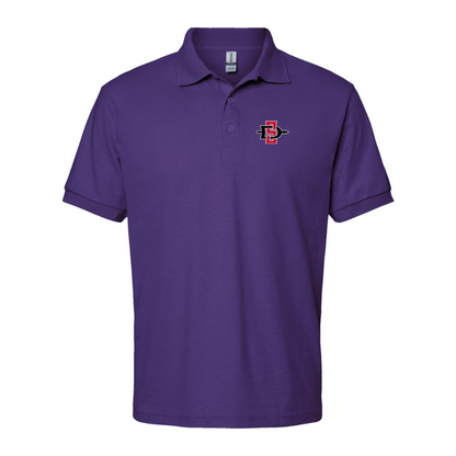 Men's San Diego State Aztecs Logo Gildan Dry Blend Jersey Polo