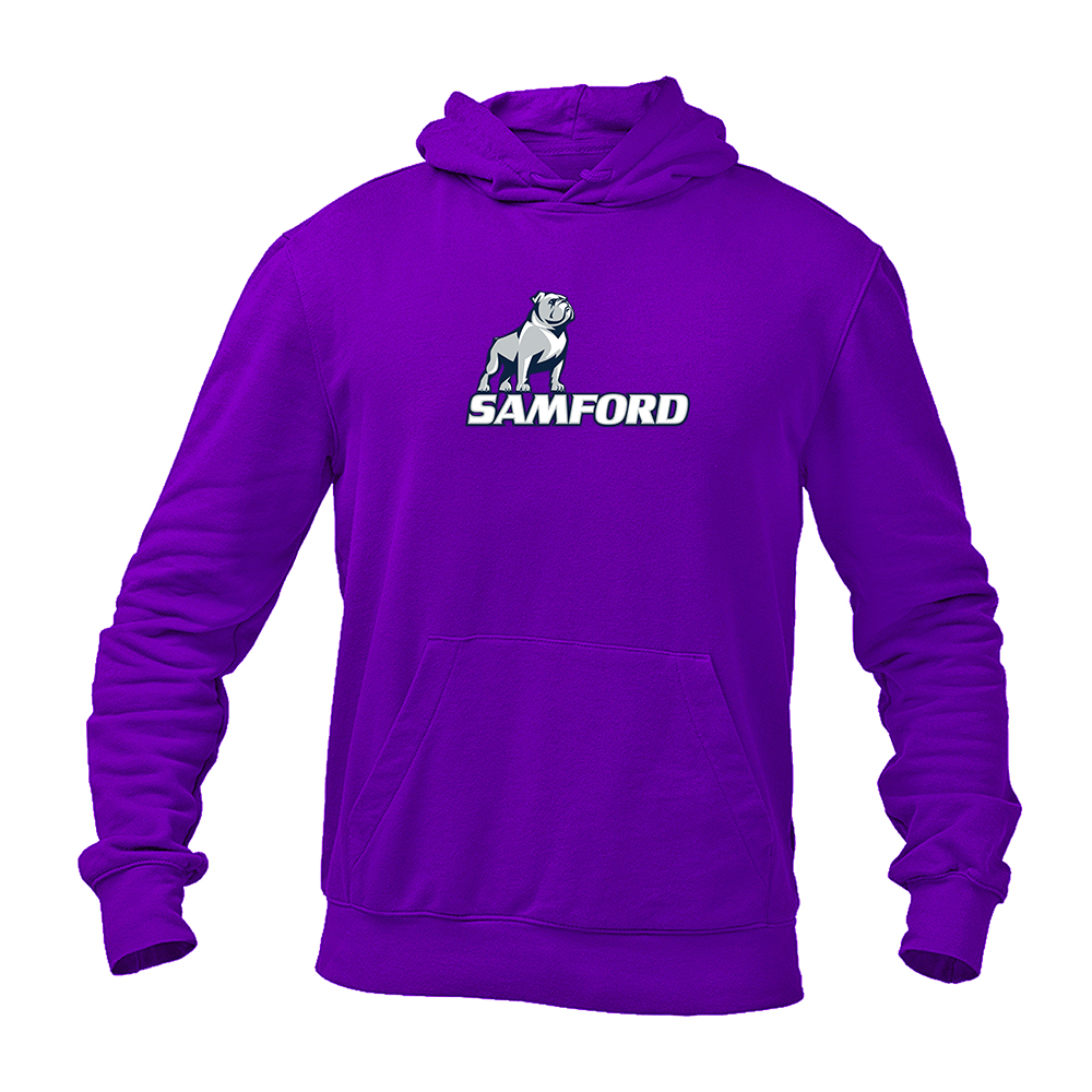 Men's Samford Bulldogs Logo Gildan  Heavy Blend Hooded Sweatshirt