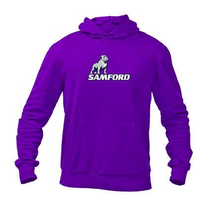 Men's Samford Bulldogs Logo Gildan  Heavy Blend Hooded Sweatshirt
