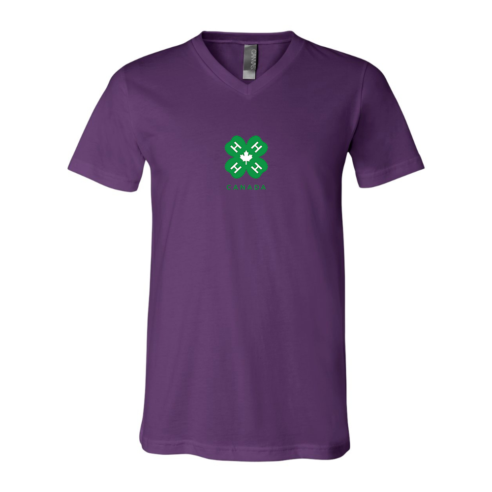 4H Canada Logo BELLA  CANVAS - Jersey V-Neck T-Shirt