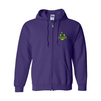 Men's Clarkson Golden Knights Gildan  Heavy Blend Full Zip Hooded Sweatshirt