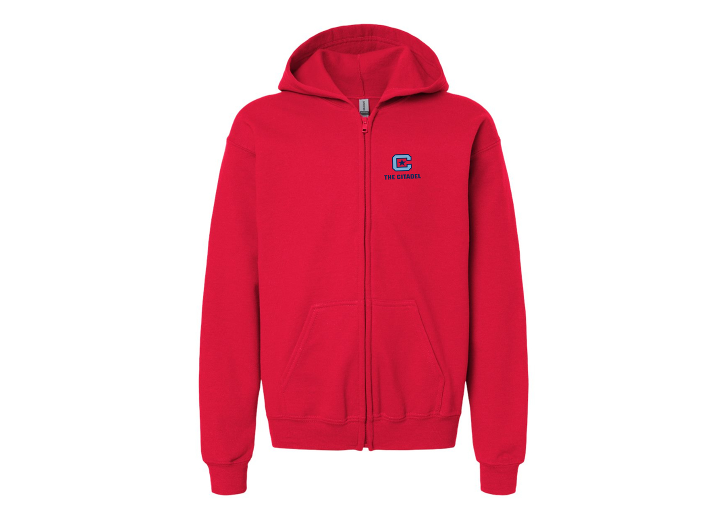 Gildan Heavy Blend Youth The Citadel Bulldogs Full Zip Hooded Sweatshirt