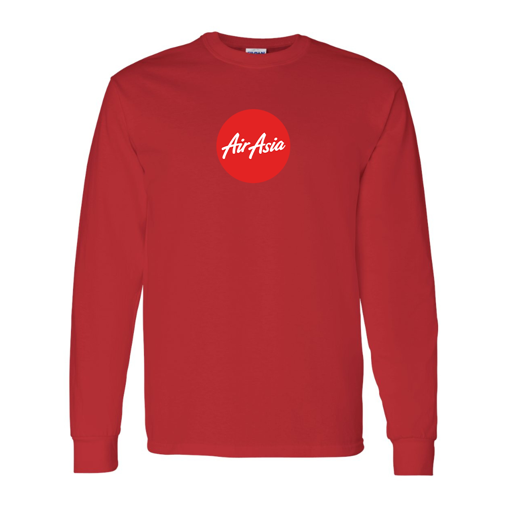 Men's Air Asia Logo Gildan Heavy Cotton Long Sleeve T-Shirt