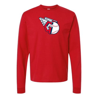 Men's Cleveland Guardians  Logo Cotton Long Sleeve T-Shirt