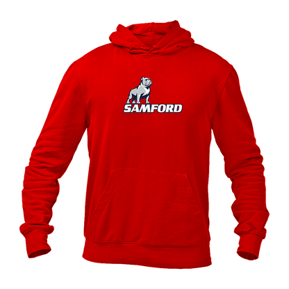 Men's Samford Bulldogs Logo Gildan  Heavy Blend Hooded Sweatshirt